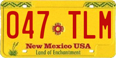NM license plate 047TLM