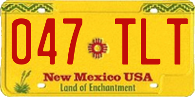 NM license plate 047TLT