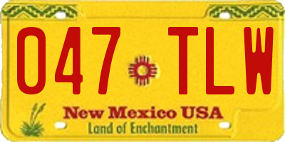 NM license plate 047TLW