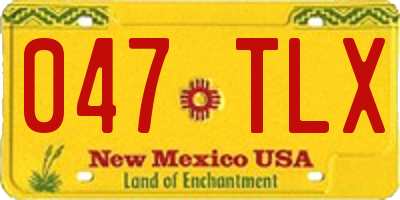 NM license plate 047TLX