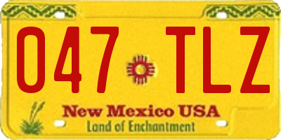 NM license plate 047TLZ