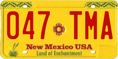 NM license plate 047TMA