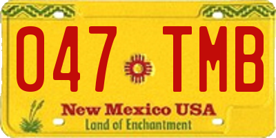 NM license plate 047TMB