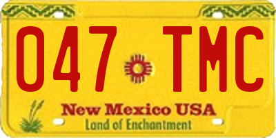 NM license plate 047TMC