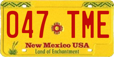 NM license plate 047TME