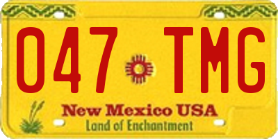 NM license plate 047TMG