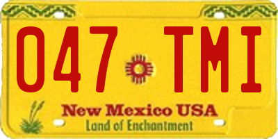NM license plate 047TMI