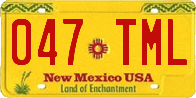 NM license plate 047TML