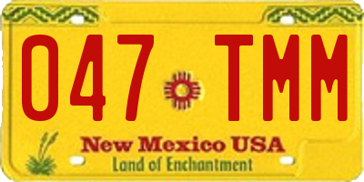 NM license plate 047TMM
