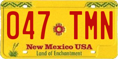 NM license plate 047TMN