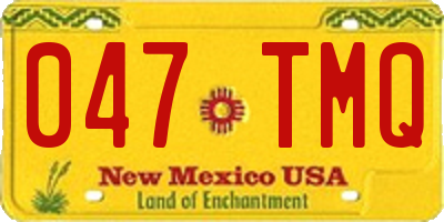 NM license plate 047TMQ