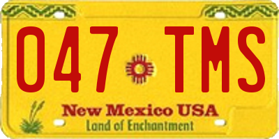 NM license plate 047TMS