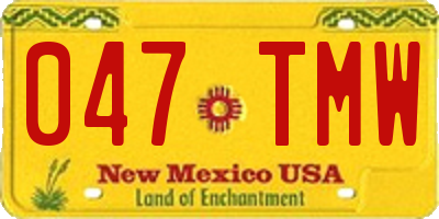 NM license plate 047TMW