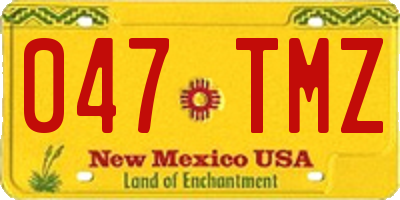 NM license plate 047TMZ