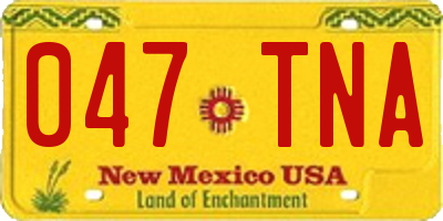 NM license plate 047TNA