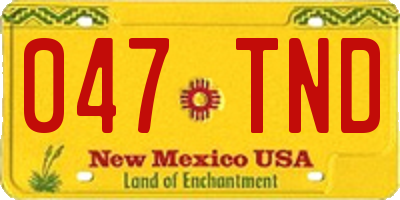 NM license plate 047TND