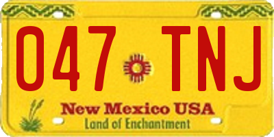 NM license plate 047TNJ
