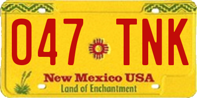 NM license plate 047TNK
