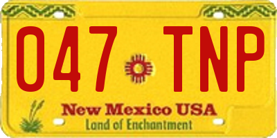 NM license plate 047TNP