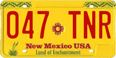 NM license plate 047TNR