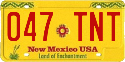 NM license plate 047TNT