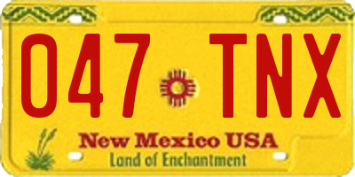 NM license plate 047TNX