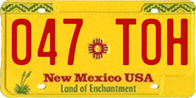 NM license plate 047TOH