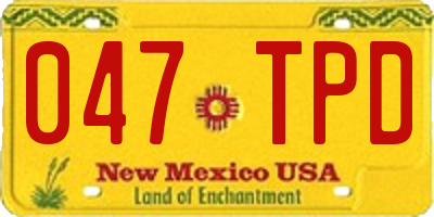 NM license plate 047TPD