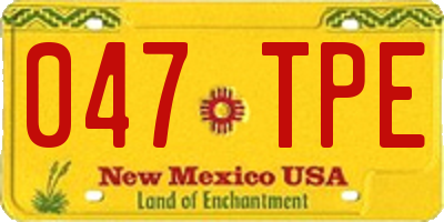 NM license plate 047TPE