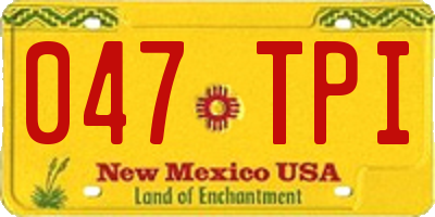 NM license plate 047TPI