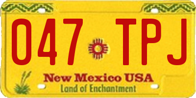NM license plate 047TPJ