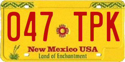 NM license plate 047TPK