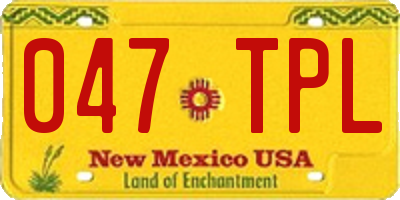 NM license plate 047TPL