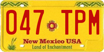 NM license plate 047TPM