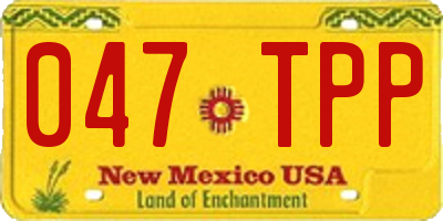 NM license plate 047TPP