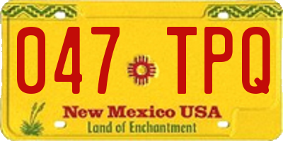 NM license plate 047TPQ