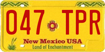 NM license plate 047TPR