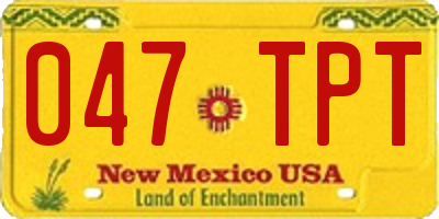 NM license plate 047TPT