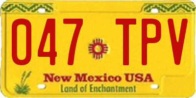 NM license plate 047TPV