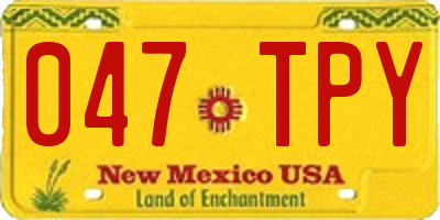 NM license plate 047TPY