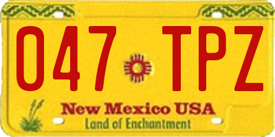 NM license plate 047TPZ