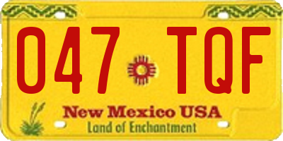 NM license plate 047TQF