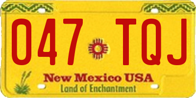 NM license plate 047TQJ
