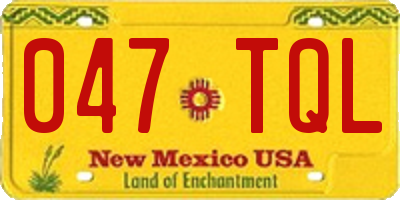 NM license plate 047TQL