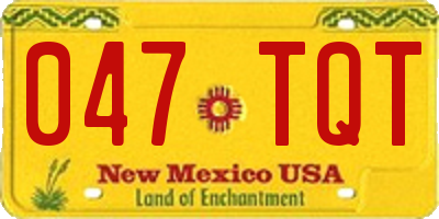 NM license plate 047TQT