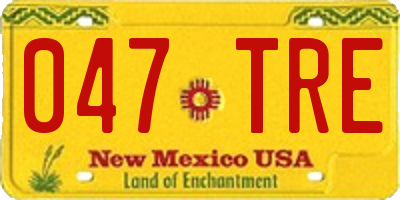 NM license plate 047TRE