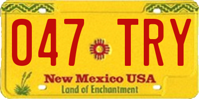 NM license plate 047TRY