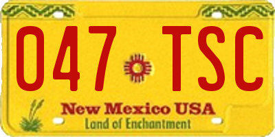 NM license plate 047TSC
