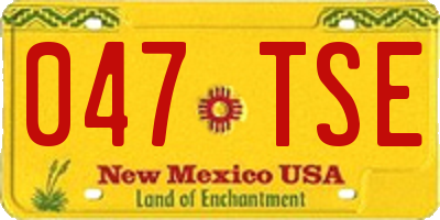 NM license plate 047TSE