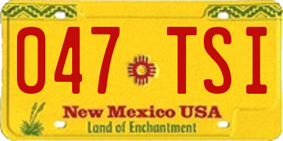 NM license plate 047TSI
